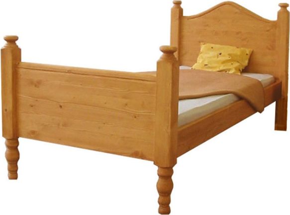Dřevěná postel Rustical jednolůžková 3166 OŘECH, 00603