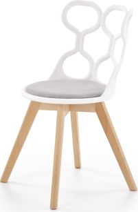 Bílá jídelní židle K308