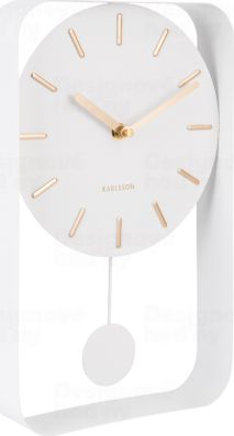 Designové kyvadlové nástěnné hodiny 5796WH Karlsson 33cm
