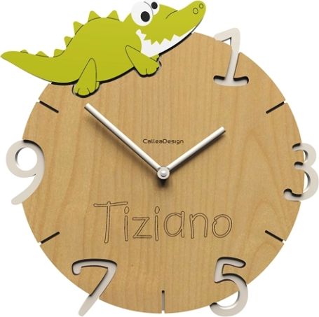 Dětské hodiny CalleaDesign krokodýl 36cm (možnost vlastního jména)
