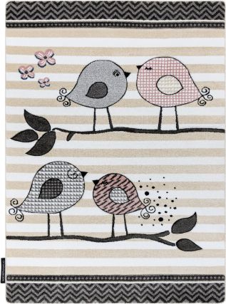 Dětský kusový koberec Petit Birds cream