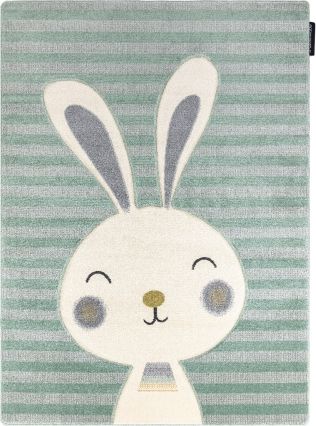 Dětský kusový koberec Petit Rabbit green