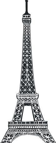 Samolepící dekorace Eiffelova věž černá 070, matná do interiéru