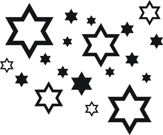 Samolepící dekorace Hvězdy bílá 010, lesklá do exteriéru