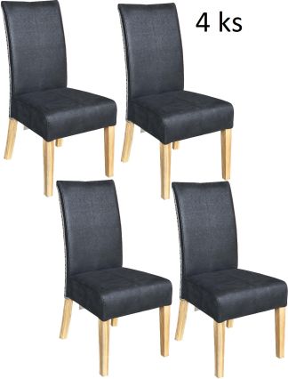 Jídelní židle CHESTER antracit - sada 4 kusy