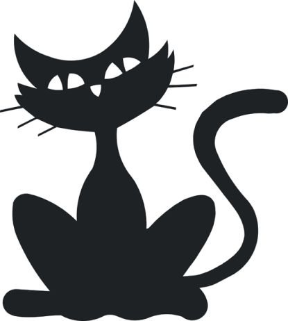 Samolepící dekorace Kočka 1 černá 070, lesklá do exteriéru