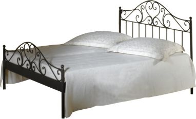Kovaná postel MALAGA 0408 Krémová 8A - zlatá patina, 90x200 cm