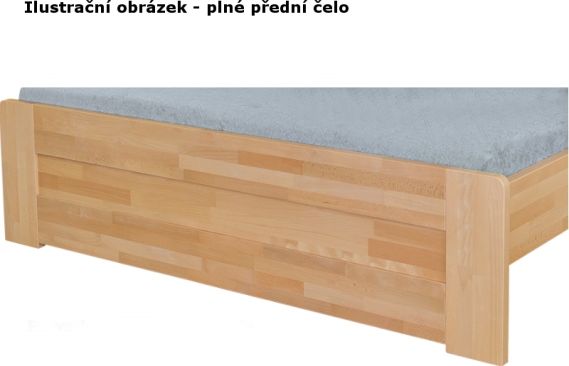 Masivní postel Vitalia lak, 120x200 cm, s plným předním čelem, buk