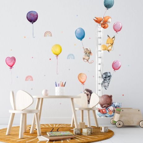 Metr na zeď Létající zvířátka a balóny
