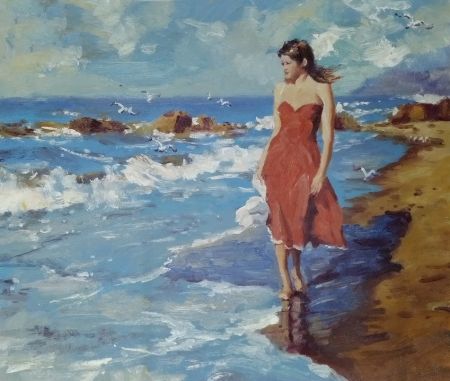 Obraz - Dívka na pláži