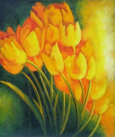 Obraz - Žluté tulipány 1 - 50 cm x 60 cm
