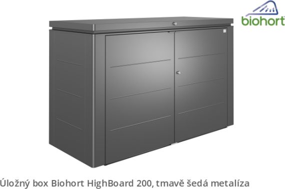 Úložný box HighBoard 200 tmavě šedá metalíza