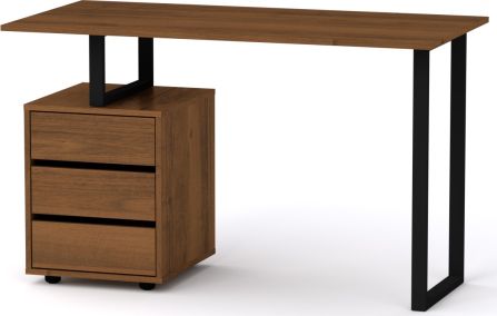 Industriální psací stůl LOFT-2-ABS ořech