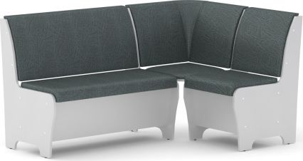 Bílá rohová lavice TUNIS vinyl šedá