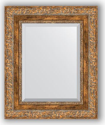 Zrcadlo s fazetou v rámu, ornament antický bronz