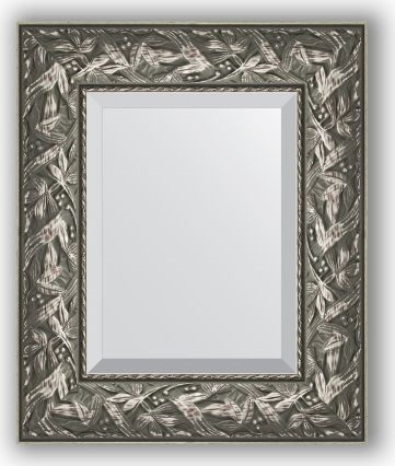 Zrcadlo s fazetou ve stříbrném rámu, byzantský ornament BY 3364 49x59 cm