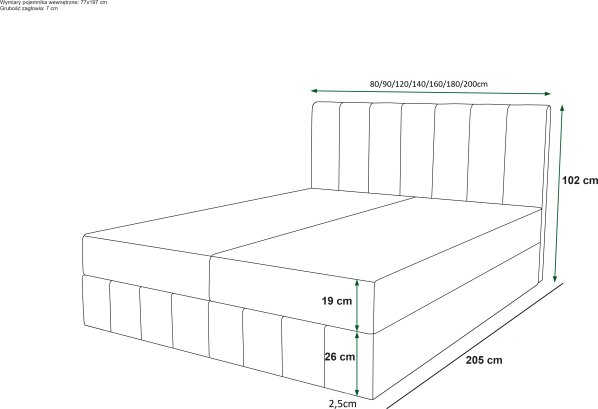 Boxspringová postel BAHAMA Monolith-59 180x200 cm