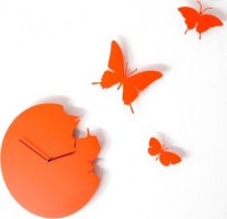 Designové hodiny Diamantini a Domeniconi Butterfly orange 40cm