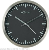 Designové nástěnné hodiny 2522zw Nextime Stripe Black 34cm