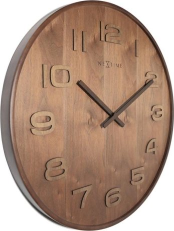 Designové nástěnné hodiny 3096br Nextime Wood Wood Medium 35cm