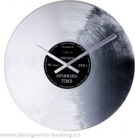Designové nástěnné hodiny 8117 Nextime Silver Record 43cm