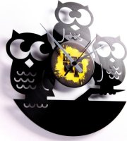Designové nástěnné hodiny Discoclock 004 Tři moudré sovy 30cm