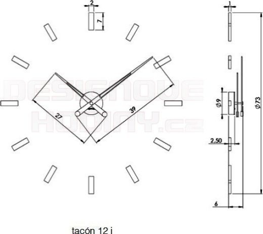 Designové nástěnné hodiny Nomon TACON 12i 73cm - červené