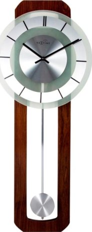 Designové nástěnné hodiny řízené signálem DCF 3143 Nextime Retro Pendulum Round 80 cm