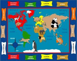 Dětský koberec Mapa zvířat