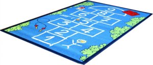 Dětský koberec Skákací panák modrý