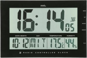 Digitální nástěnné hodiny 5895 AMS řízené rádiovým signálem 43cm