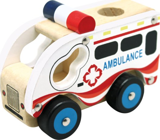 Dřevěné auto ambulance