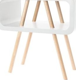 Dřevěný bílý odkládací konferenční stolek Leitmotiv LM944
