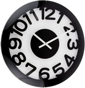 Fisura nástěnné hodiny Double Dome black 50cm