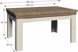 Jídelní rozkládací stůl, sosna skandinávská / dub divoký, 160-203x90 cm, ROYAL ST