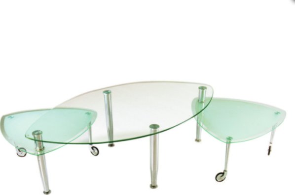 Konferenční stolek, chrom/sklo, RALF