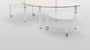 Konferenční stolek, chrom/sklo, RALF