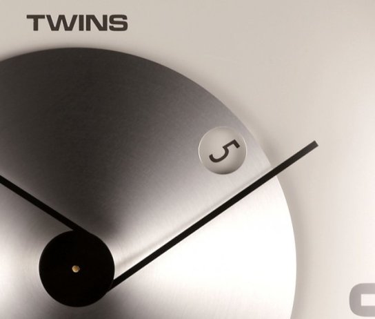Nástěnné hodiny Twins 05 white 30cm