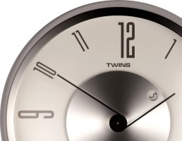 Nástěnné hodiny Twins 05 white 30cm