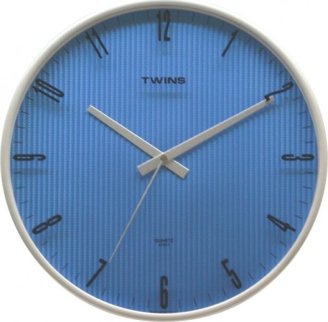 Nástěnné hodiny Twins 7911 blue 31cm