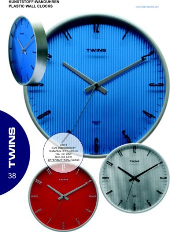 Nástěnné hodiny Twins 7911 blue 31cm