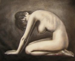 Obraz- Klečící nahá žena