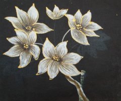 Obraz - Pět bílých květů