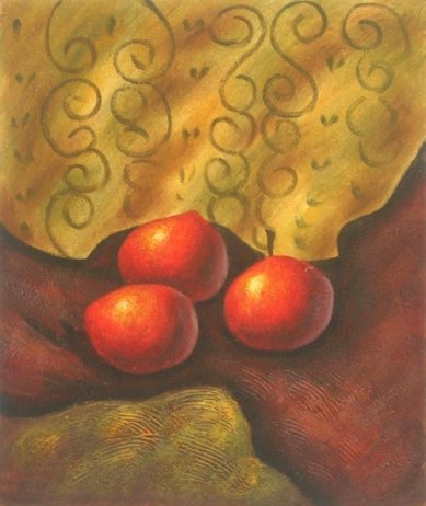 Obraz - Rajská jablíčka pod stolem