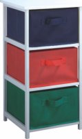 Víceúčelový regál s úložnými boxy z látky, bílý rám / barevné boxy, COLOR 94
