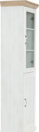 Vitrína dvoudveřová, s prosklenými dveřmi, sosna skandinávská / dub divoký, ROYAL W1D