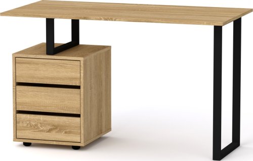 Industriální psací stůl LOFT-2-ABS dub sonoma