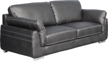 Elegantní 2sed VILIS, černá ekokůže / bílé prošití