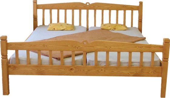 Dřevěná postel Classic dvoulůžková 01602, 3101 - Bezbarvý