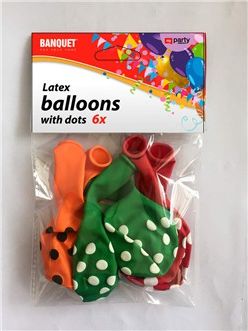 BANQUET Balonky nafukovací latexové MY PARTY Dots, 6 ks